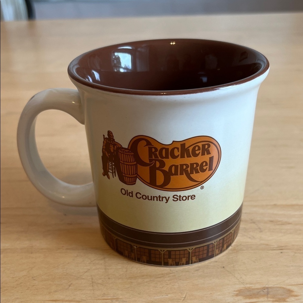 Cracker Barrel Tan and Brown Mug